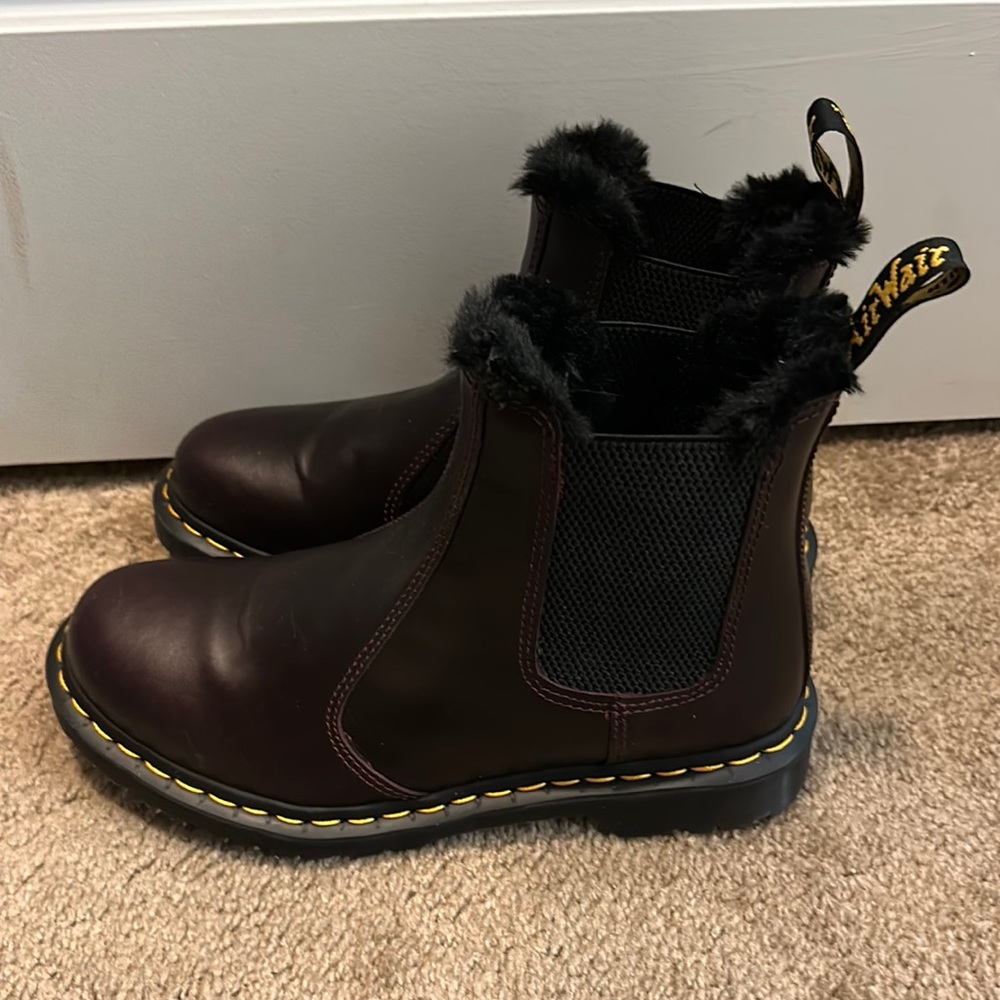 2976 LEONORE FAUX FUR LINED CHELSEA BOOTS ‘OXBLOOD’